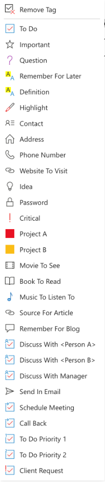 OneNote Tags OneNote Tags