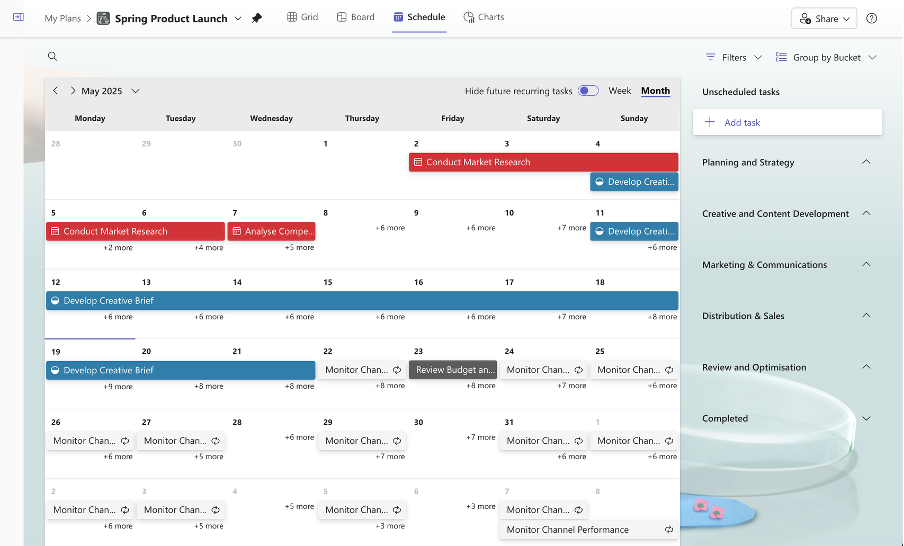 Planner Schedule view